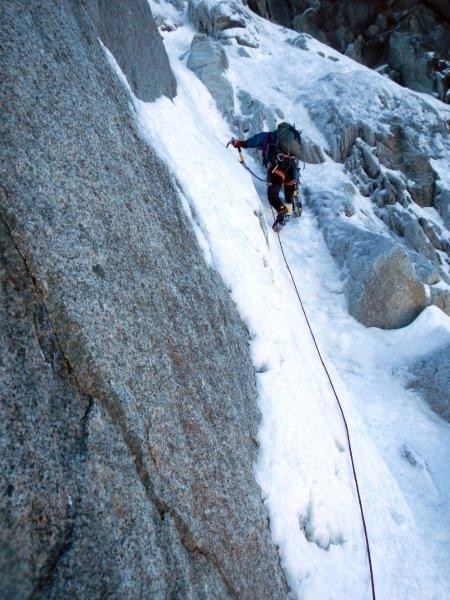 Domen Petrovčič, Aiguille du Midi, S koluar, foto Laura Dovč